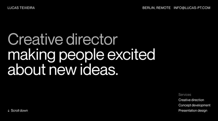 Lucas Teixeira, Creative Director —Berlin, Freelancer