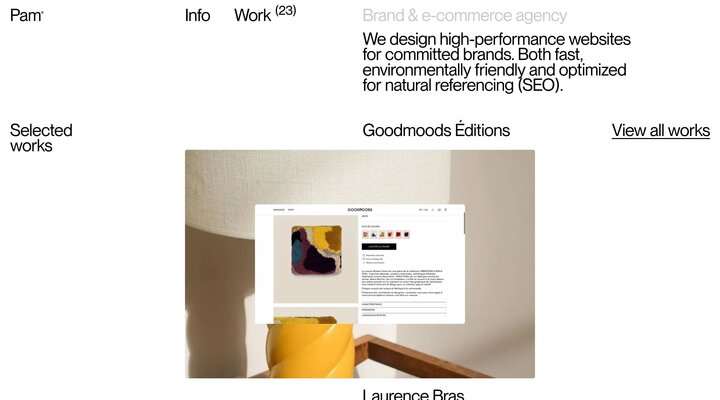 Web agency Toulouse, Pam - Website ui design and strategy