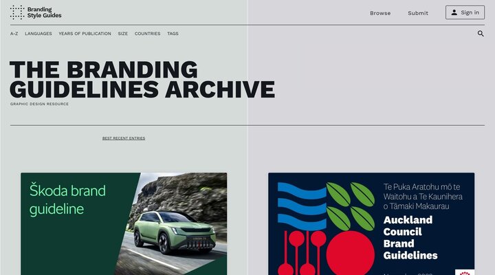 The branding style guidelines documents archive