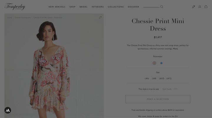 Chessie Print Mini Dress - Cornflower | Dresses and Jumpsuits | Temperley London