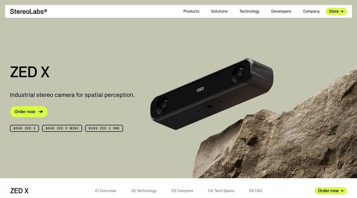 ZED X - AI Stereo Camera for Robotics  | Stereolabs