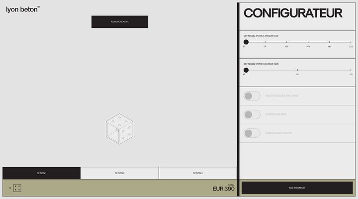 configurateur | Lyon béton concrete furniture and accessories official website