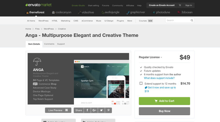 Anga - Multipurpose Elegant and Creative Theme - WordPress