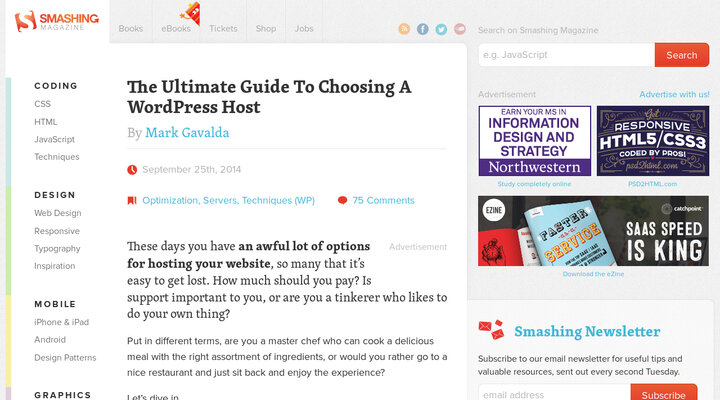 The Ultimate Guide To Choosing A WordPress Host – Smashing Magazine