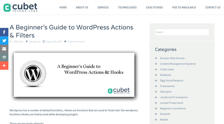 Beginner’s Guide To WordPress Actions & Filters | Cubet Techno Labs Blog | Web Application Technologies