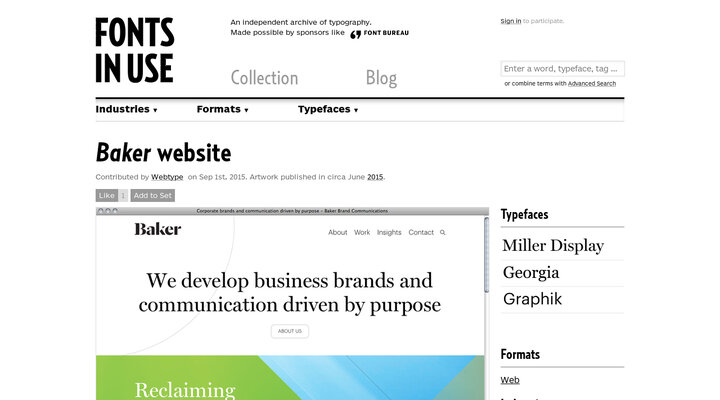 Baker website - Fonts In Use