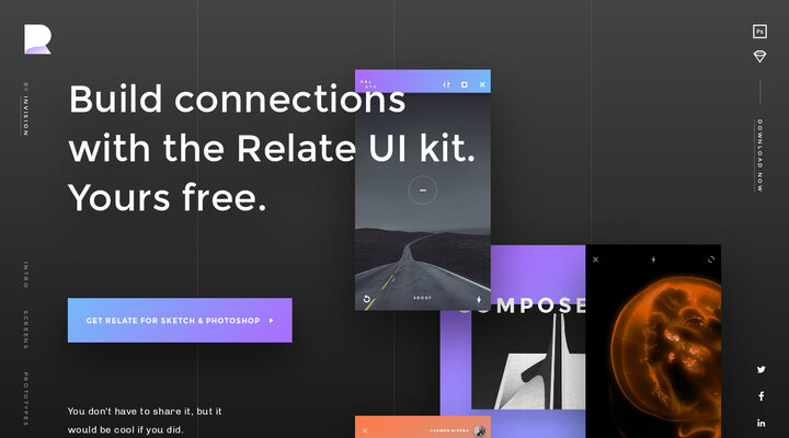 Free Relate UI kit for Photoshop and Sketch | InVision