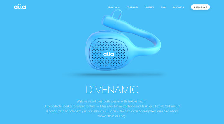 Divenamic by Aiia – water-resistant bluetooth speaker with flexible mount.