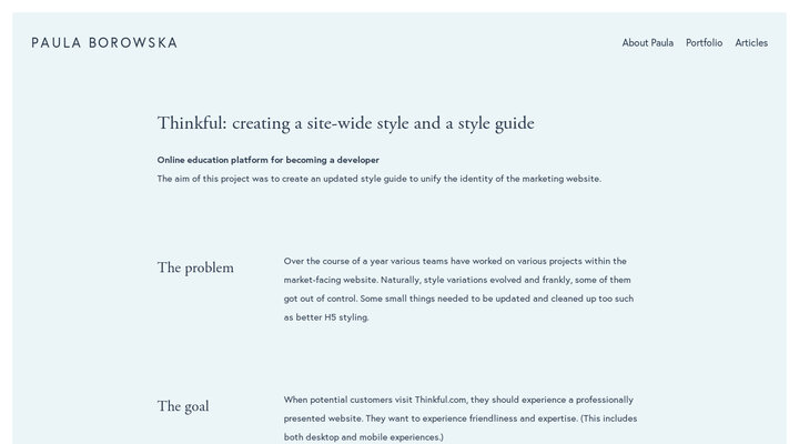 Thinkful: style guide — Paula Borowska
