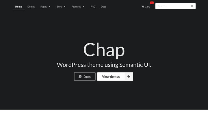 Chap - Modern and professional WordPress theme using Semantic UI