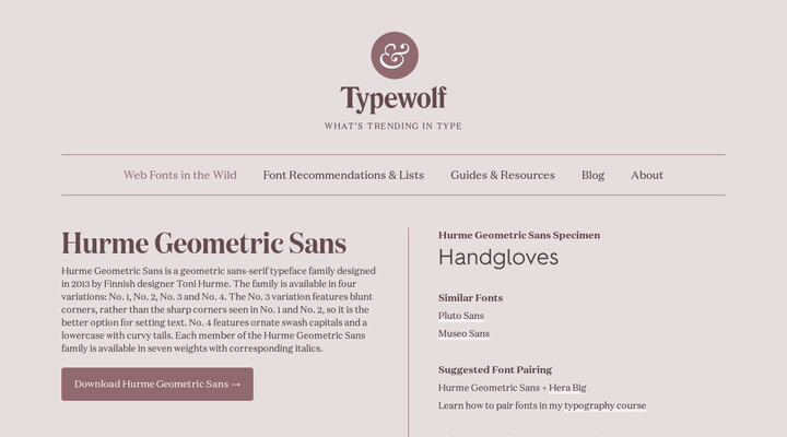 Hurme Geometric Sans Font Combinations & Free Alternatives · Typewolf
