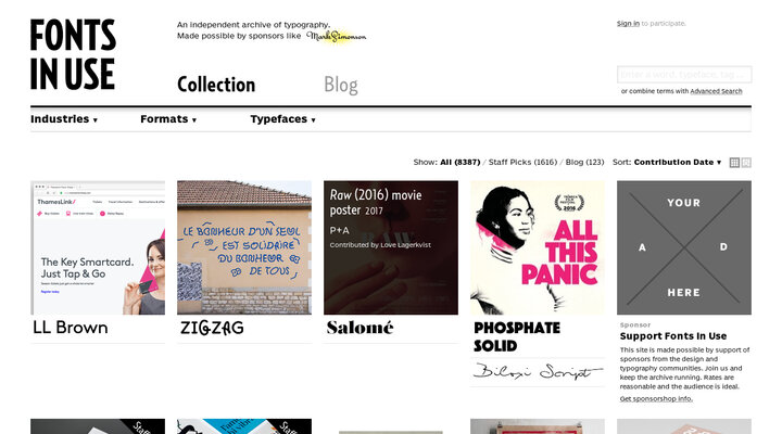 Fonts In Use – Type at work in the real world.