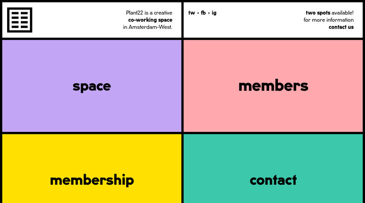 Plant22 - A creative co-working space in Amsterdam-West.