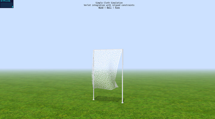 three.js webgl - cloth simulation