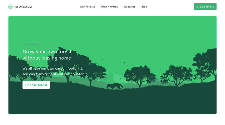 Reforestum · Grow your own forest without leaving home